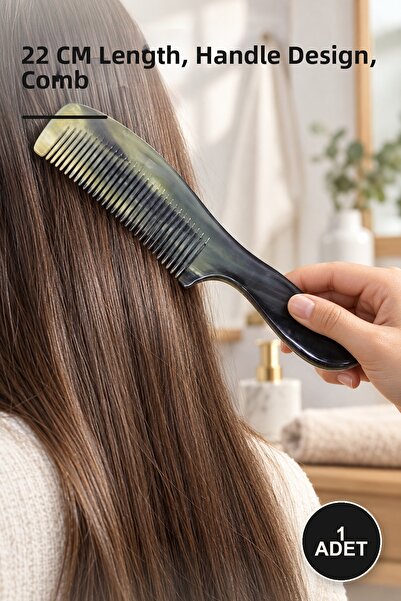 Yenilig 1 Piece Bone Comb with Handle – 22 cm Length, Design with Handle, Com...