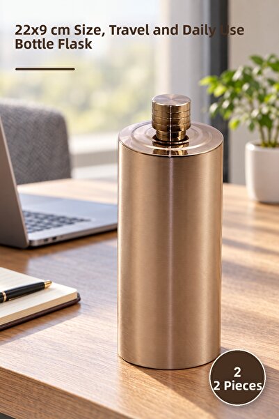 Yenilig 2 Stainless Steel Water Bottles – 22X9 cm Size, Bottle Flask for Trav...