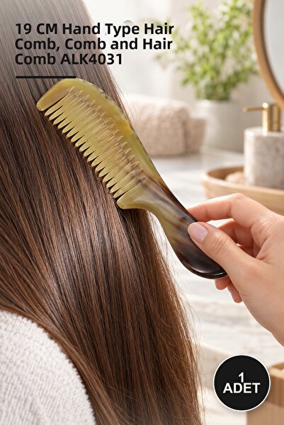 Yenilig 1 Piece Bone Comb – 19 cm Handheld Hair Comb, Comb and Hair Comb Alk4031