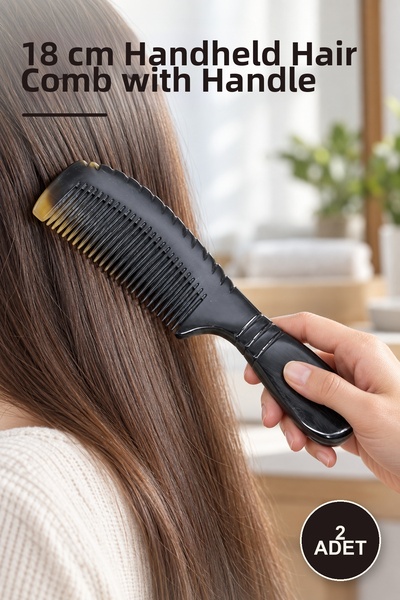 Yenilig 2 Pieces of Bone Comb with Handle – 18 cm Hair Comb with Handle, Hand...