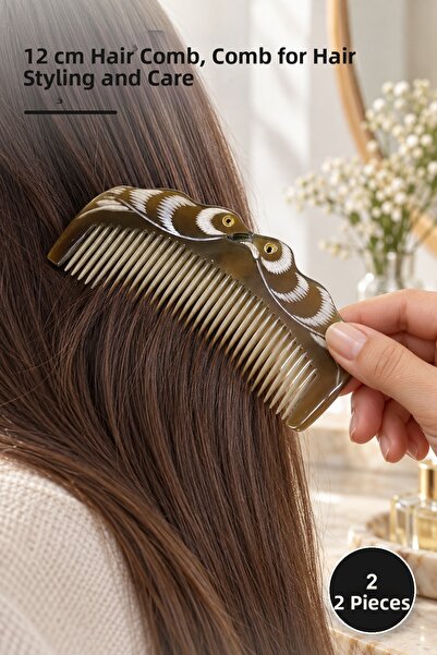 Yenilig 2 Pieces of Bone Peacock Comb – 12 cm Hair Combing Tool, Comb Comb, f...