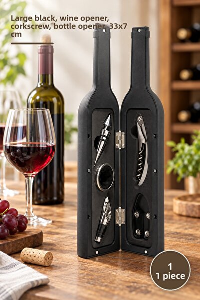 Yenilig 1 Piece Bottle Corkscrew Set – Large Black, Wine Opener, Corkscrew, C...
