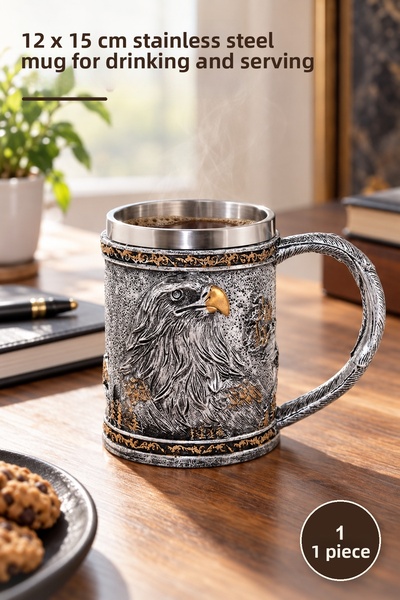 Yenilig 1 Piece Stainless Steel Mug – 12 X 15 cm Size, Stainless Steel Mug fo...