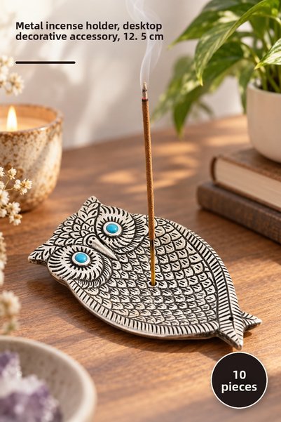 Yenilig 10 Pieces Owl Design Metal Incense Burner – Metal Incense Holder, Inc...
