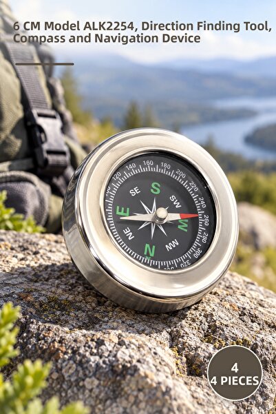 Yenilig 4 Pieces of Metal Compass – 6 cm Size Model Alk2254, Direction Findin...