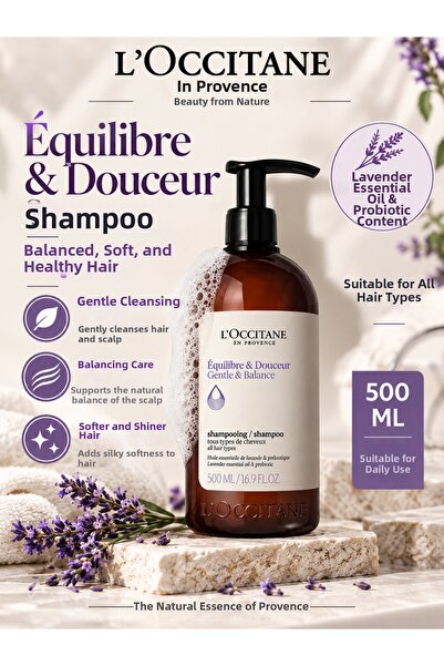 L'Occitane إكوبي لير دوسيور 500 مل – عناية ملطفة ومنعمة للشعر وفروة الرأس