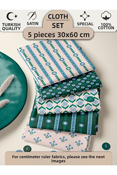 FabricMarket Σετ πάνελ από 100% βαμβακερό ύφασμα, 5 διαφορετικά σχέδια 30x60 ...
