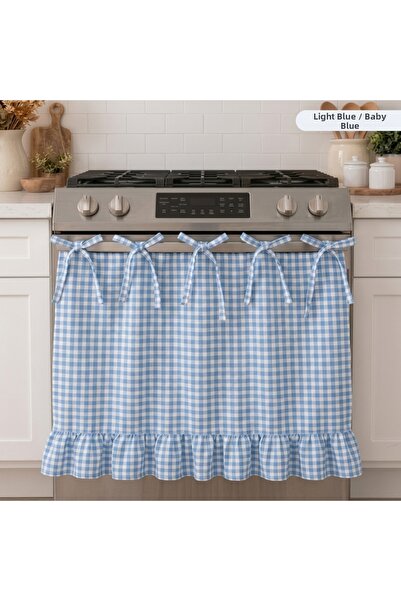 Attolya Oven Cover Coverlet Oven Coverlet with Ruffles Country House Checkere...