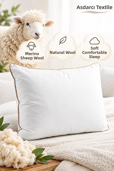 Peacock Natural Merino Wool Pillow 1000Gr 50X70Cm