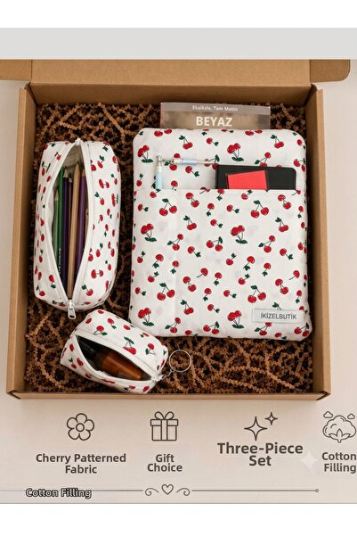 ikizelbutik Puf 3-Piece Set Book Cover, Book and Tablet Cover |   Lined Pen H...