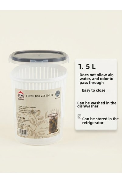 LEVA HAUSE Olive Storage Fresh Box 1.5 Lt 13 X 18 cm Lockable Lid Air Water a...
