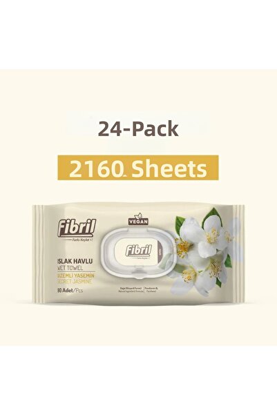 Fibril Secret Jasmine Scented Wet Towels 24 Pieces 2160 Sheets