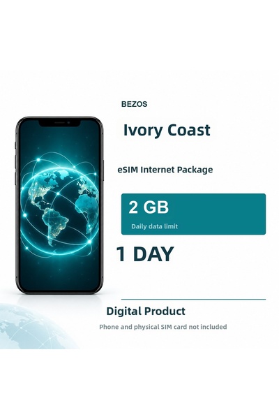 Generic Brand Πακέτο διαδικτύου eSIM για την Ακτή Ελεφαντοστού: 2 GB την ημέρ...