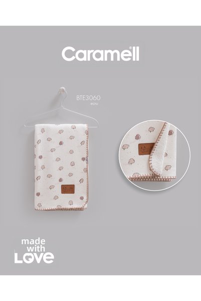 Caramell İncibaby Natural Cotton Double-Sided Knitwear&Welsoft Unisex Lux Soft Baby Blanket New Season