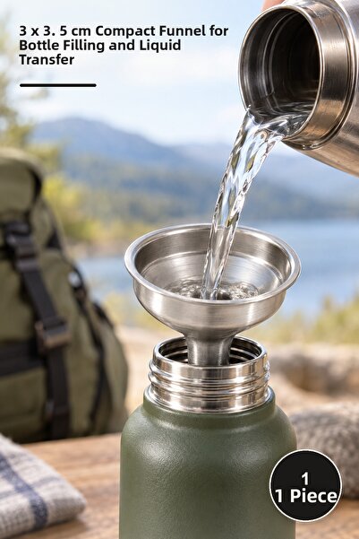 Yenilig 1 Piece Flask Funnel – 3 X 3.5 cm Compact Funnel for Flask Filling an...