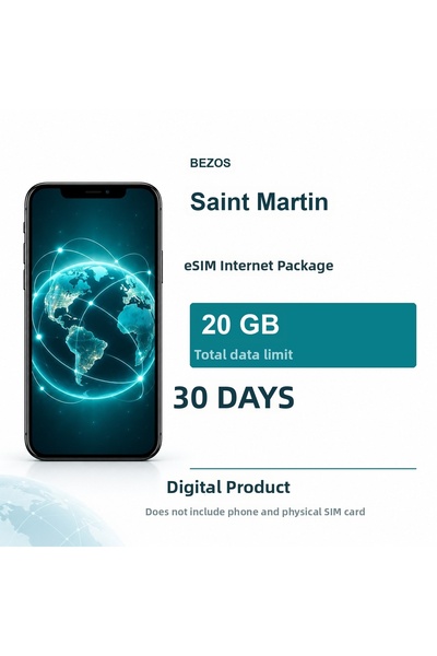 Generic Brand Saint Martin Esim Internet Package 20 Gb for 30 Days
