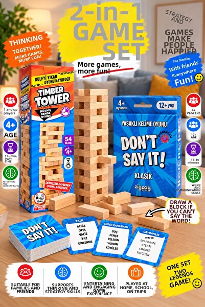 OYUNKAFASI 2-Piece Entertainment Game Set Don'T Say It Classic Banned Word Ga...