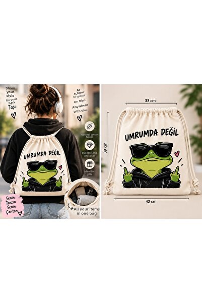 DKY I Don'T Care Printed Stylish Humorous Linen Bag