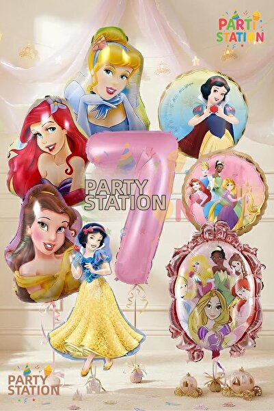 Parti Station Princesses Concept 7-Year-Old Balloon Set - 8 Pieces Large Size...