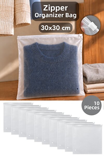 Meleni Home 10 Pieces 30X30Cm Zippered Organizer - Suitcase Travel Organizer ...