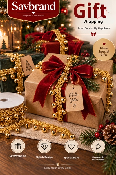 SavBrand Ornamental Ribbon with Bell Detail