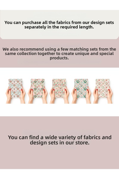 FabricMarket مجموعة ألواح من القماش القطني 100%، 5 أنماط مختلفة، مقاس 30x60 سم - تصميم عتيق بنمط الترقيع والشاي والورد، بألوان وردية وخضراء