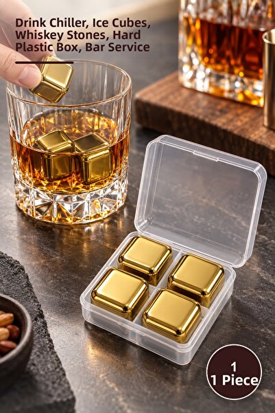 Yenilig 1 Piece Stainless Steel Whiskey Stone – Beverage Cooler, Ice Stone, W...