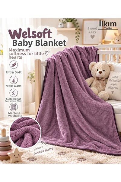 cs ilkim Welsoft Baby Blanket - 105X155 cm |   Ultra Soft & Lightweight |