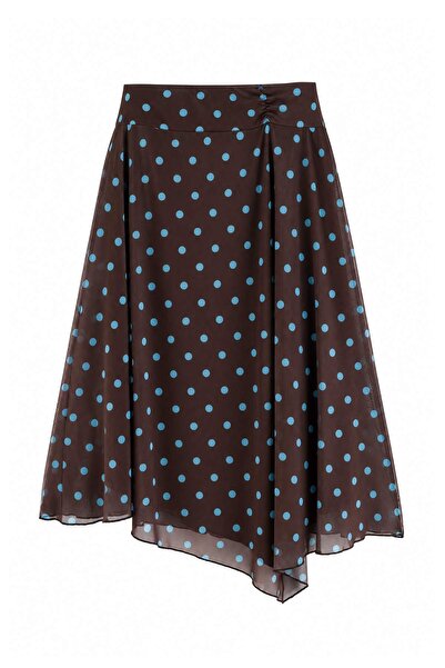 Trendyol Curve Brown A-Line Regular Waist Knitted Plus Size Skirt Tbbaw27Az00042