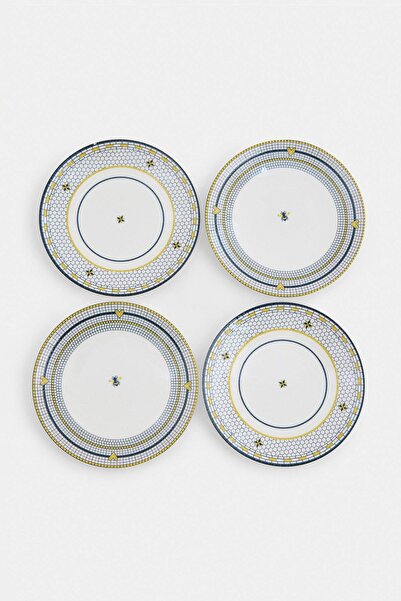 TRENDYOLMİLLA HOME Set of 4 Bee Patterned Porcelain Serving Plates Tphaw27Tbk...