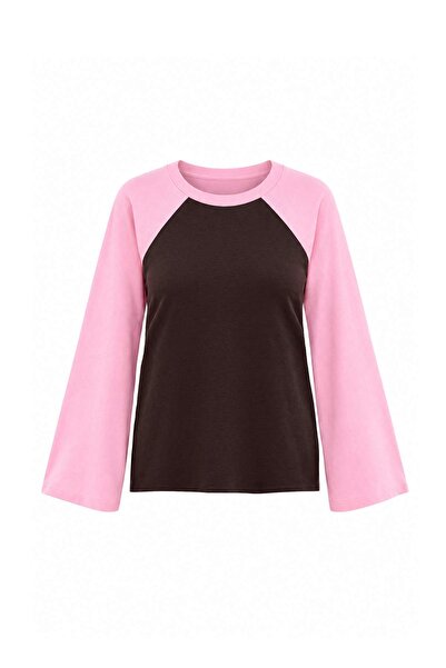 Trendyol Collection Pink Premium Interlock Raglan Sleeve Oversize Fit Basebal...
