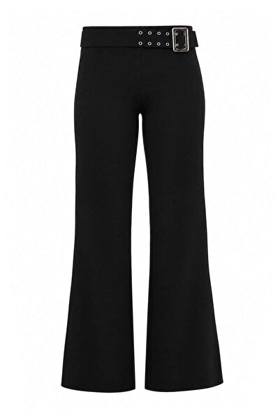 Trendyol Collection Black Belt Detailed Trousers Twoaw27Pl00119
