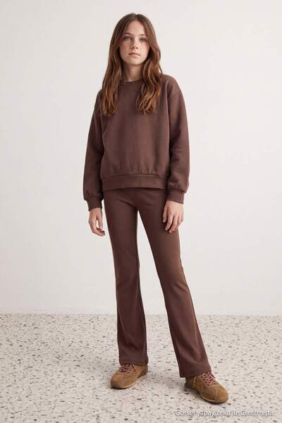 TRENDYOLKIDS Light Brown Girls' Sweatpants Tkdaw27Ea00022
