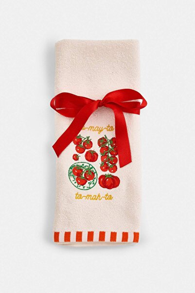 TRENDYOLMİLLA HOME Tomato Concept Embroidered Kitchen Towel 40X66 cm Tphaw27M...