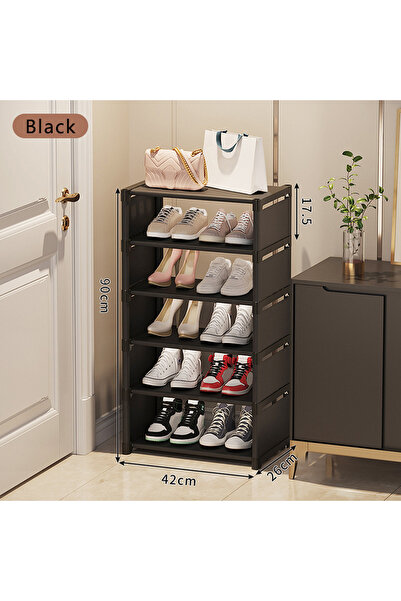 Choice8 Black 6 widened Shoe rack Small shoe cabinet widened against the wall...