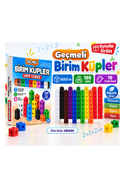 Anoffel Geçmeli Birim Küpleri 100 Parça Say,Birleştir,Öğren ve Keşfet