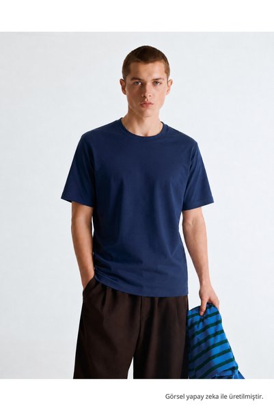DAMGA JEANS Tricou pentru bărbați, 100% bumbac, premium, casual, larg, albast...