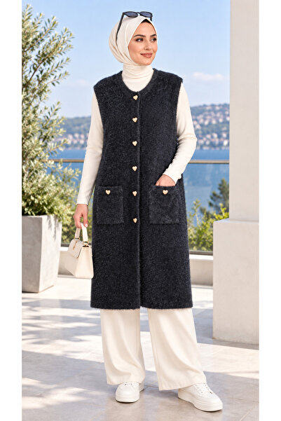 LİVATEX TRİKO CEPLİ HIRKA YELEK SAKAL İPLİK