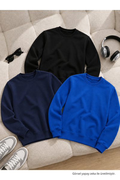 DAMGA JEANS 3 Pieces Men's Trendy Comfortable Fit Daily Sweatshirt