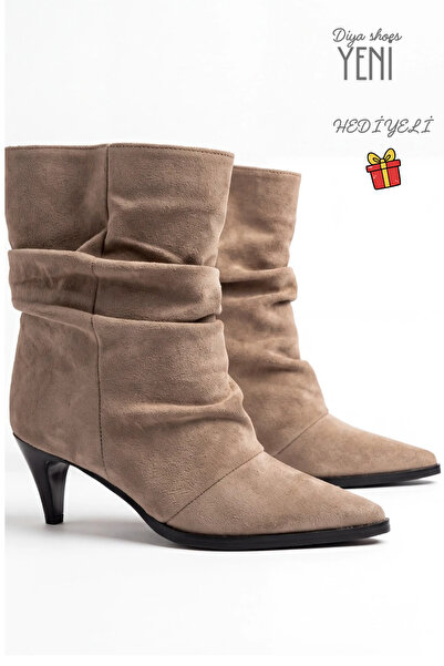 diya shoes Jolie Kadın çizme Fermuarsız large model Şık ökçe ve kalın alt tab...