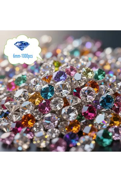 Choice 6mm-1000pcs 1500pcs 4-6mm Diamonds Crystals Acrylic Gems Wedding Table...