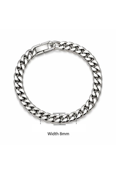 Choice9 8mm New Trendy Cuban Chain Men Bracelet Classic Stainless Steel 3/5/7...