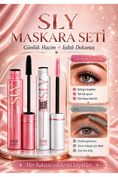 RAİR BEAUTY SLY Maskara Seti Simli Renkli Maskara ve Ultra Siyah Maskara