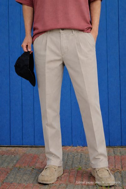 DAMGA JEANS Men's Premium Loose Stone Italian Fabric Trousers
