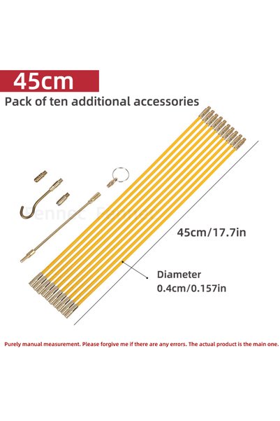 Choice 45cm-10pcs 10Pcs 33CM/45CM/58CM Fiberglass Wire Cable Push Puller Runn...