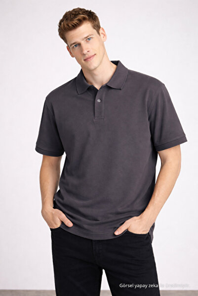 COMBİNE MİCHAİL Men's Cotton Pack Casual Smoked Polo Collar T-Shirt