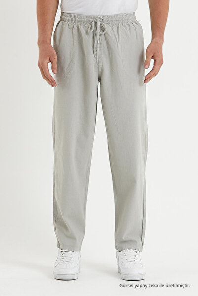 COMBİNE MİCHAİL Erkek Gri Renk Basic Relaxed Fit Jogger Pantolon