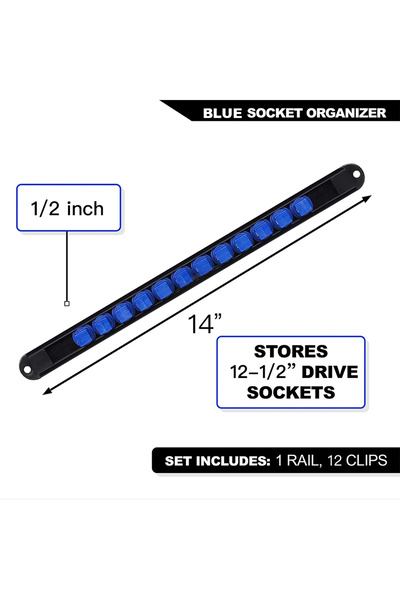 Choice 1-2(12.5mm)-Blue ABS Socket Organizer 360° Swivel 1/4Inch 3/8Inch 1/2I...