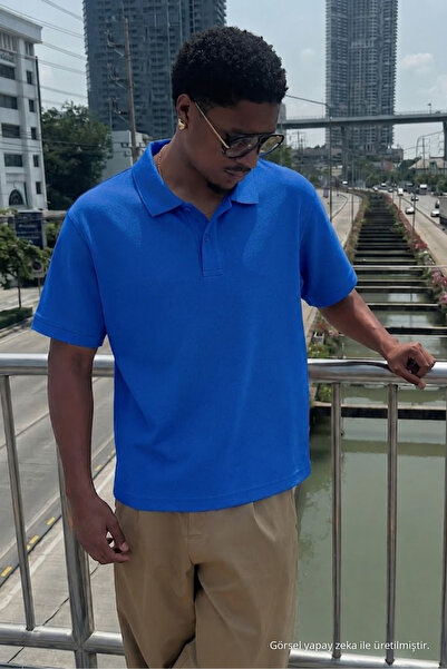 COMBİNE MİCHAİL Erkek Trend Günlük Mavi Polo Yaka Tişört