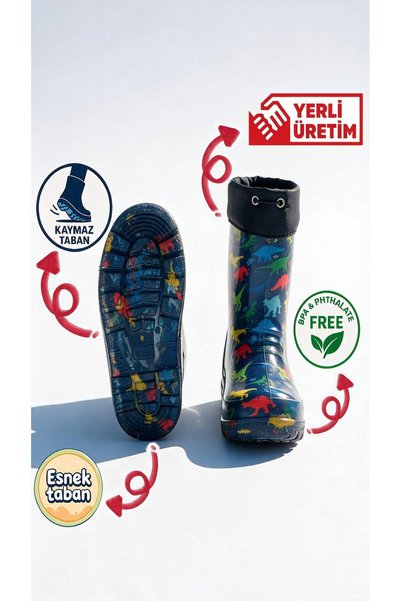 ZENEGE Children's Boots Furry Rain and Snow Boots